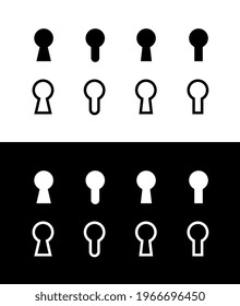 Key hole icon collection, simple lock icon design, set of keyhole symbol - Vector