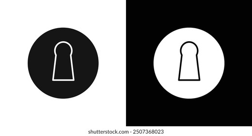 Conjunto de símbolos de línea plana de icono de agujero de llave.