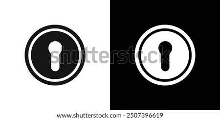 key hole icon Flat vector set outline