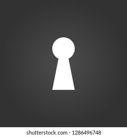 key hole icon, isolated on black modern background.