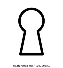 Línea de icono del agujero de clave aislada en fondo blanco. Icono delgado plano negro sobre el estilo de contorno moderno. Símbolo lineal y trazo editable. Ilustración vectorial de trazo simple y píxel perfecto