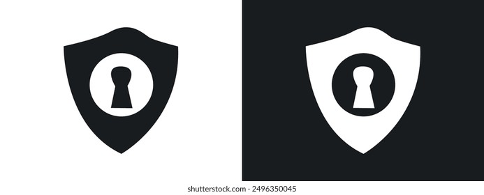 key hole icon linear graphics set vector in black