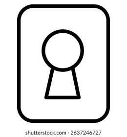 key hole icon Simple thin line stroke