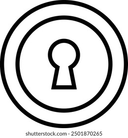 key hole icon. Thin linear style design isolated on white background