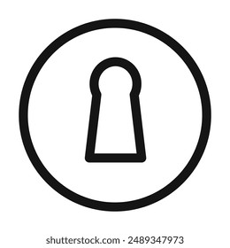 Schlüsselloch-Symbol Vektorgrafik Symbol oder Vorzeichensatz-Kollektion in schwarzweißem Umriss