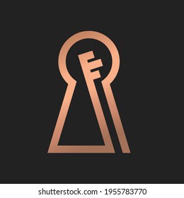 Key and Key hole Illustration logo. abstract key hole logo concept vector.