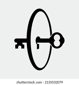Key and hole image vector for sign, logo, or icon