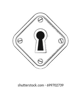 Key hole isolated illustration on white. Vector