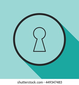 key hole line icon