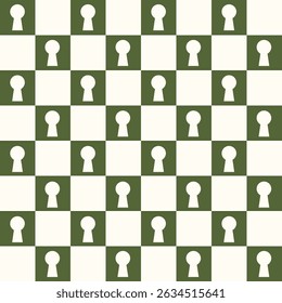 Key Hole Lock Vector Seamless Pattern