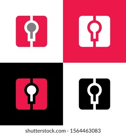 Key hole logo icon design template elements, creative lock vector illustration