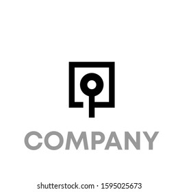 key hole logo icon design template sign
