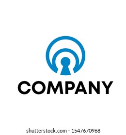 key hole logo vector design template sign