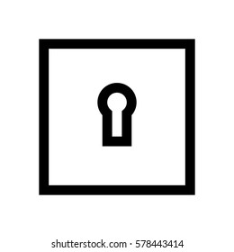 Key hole mini line, icon, background and graphic. The icon is black and white, linear  flat, vector, pixel perfect, minimal, suitable for web and print. 