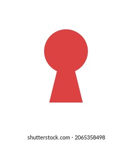 Key Hole Vector Icon. Red Symbol