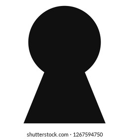 Key hole vector illustration on a white background. An isolated flat icon illustration of key hole with nobody.