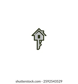 Key home icon logo flat vector design