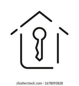 Key Home Line Icon Vector Symbol