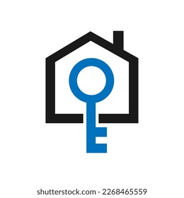Página principal de la clave. Diseño de logotipo. Imagen del vector
