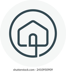 Logotipo principal, línea mínima icono de la casa marca inmobiliaria diseño vectorial. Ideal para aplicaciones móviles, diseño web, etc.