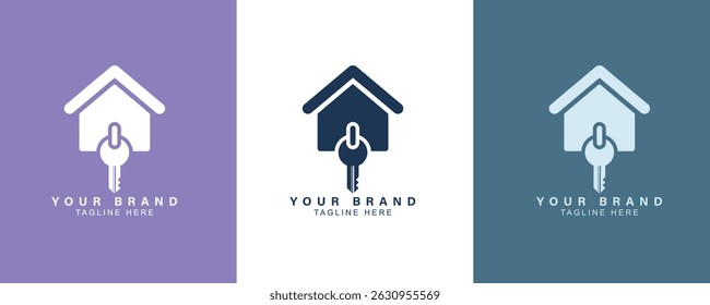 Key Home Simple Logo Design Template Illustration. Logo-Design Inspiration für Immobilien, Immobilien-Business oder jede gewünschte Idee