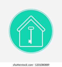 Key and home vector icon sign symbol