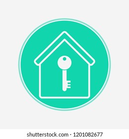 Key and home vector icon sign symbol