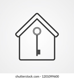 Key and home vector icon sign symbol
