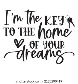 i'm the key to the home of your dreams background inspirational quotes typography lettering design