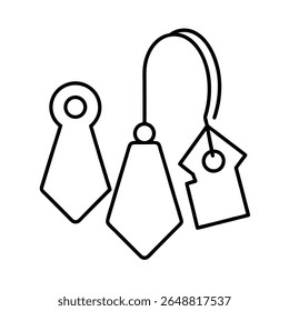 Ganchos de chave com etiquetas contorno detalhado na ilustração Vetor da arte
