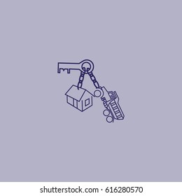key, house, car, icon