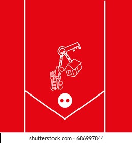 key, house, car icon