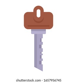 Key for house door flat illustration. Vector Key for house door in flat style isolated on white background. Element for web, game and advertising