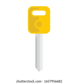 Key for house flat illustration. Vector key for house in flat style isolated on white background. Element for web, game and advertising