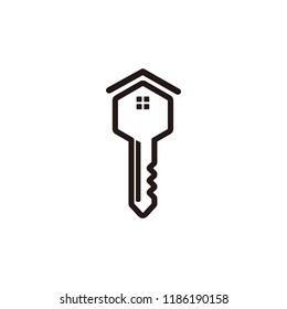 Key house icon isolated on white background