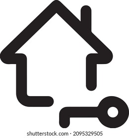 key house icon line. house icon on a white background