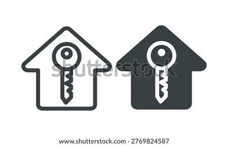 Key house icon set. Vector illustration.