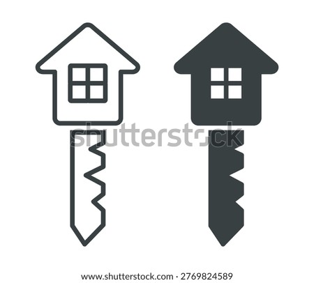 Key house icon set. Vector illustration.