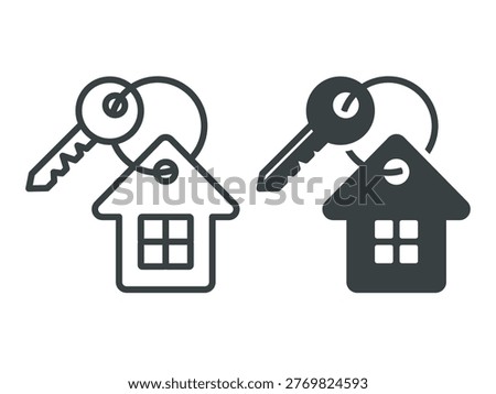 Key house icon set. Vector illustration.