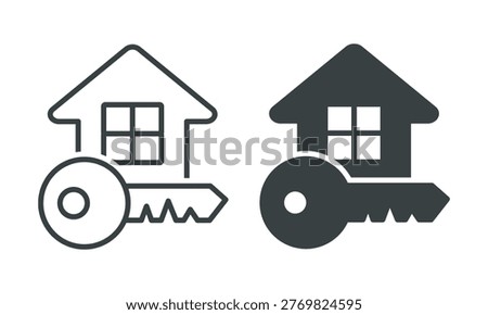 Key house icon set. Vector illustration.