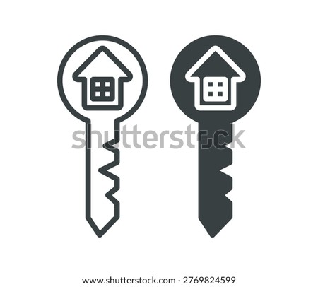 Key house icon set. Vector illustration.