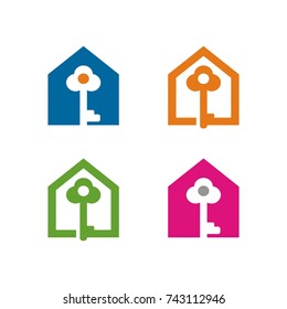 Key House logo design template vector