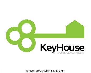 Key and house logo, icon vector