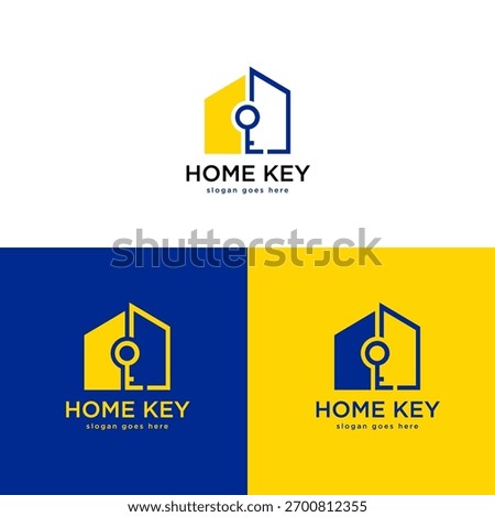 key house logo with linear concept. good for real estate, mortgage, housing, property business or any desired idea. stock vector illustration
