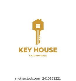 Logotipo de la casa clave, adecuado para logotipos inmobiliarios, servicios de venta de viviendas y similares