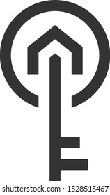 Key House Logo Template Design Vector