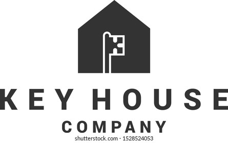 Key House Logo Template Design Vector
