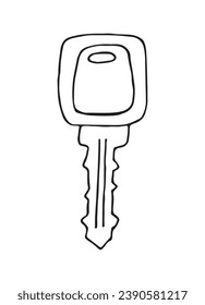 key house. Old key silhouette antique lock. Vector illustration