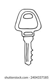 key house. Old key silhouette antique lock. Vector illustration