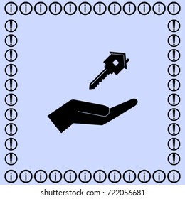 key from house on the hand vector illustration